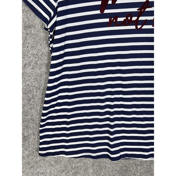 Lane Bryant Striped WINE NOT Tunic Top Womens Size 18/20 Blue White Short Sleeve - Picture 7 of 14